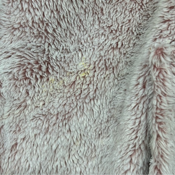 The Big Softy Women’s Hooded Zip-Up Fleece Lounger Blanket Jumpsuit Size L Pink - Picture 11 of 11